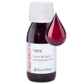 Tinte rojo cereza sales y bombas de baño