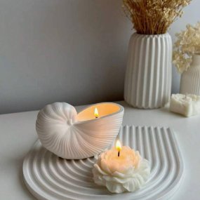 Molde recipiente velas caracola grande