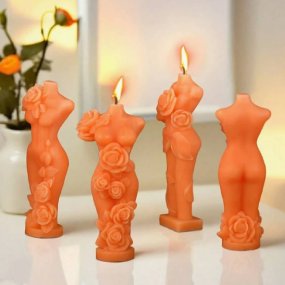 Molde velas mujer floreada