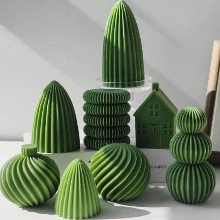 Molde bola estriada de silicona. Crea velas geométricas con diseño moderno y vistoso. Reutilizable y fácil de usar. ¡Solo en Gra