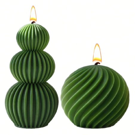 Molde bola estriada de silicona. Crea velas geométricas con diseño moderno y vistoso. Reutilizable y fácil de usar. ¡Solo en Gra