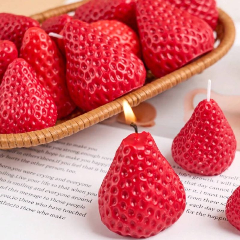 Haz velas o jabones con forma de fresa gracias a este molde en silicona. Realista, flexible y muy fácil de usar. - Cómo hacer Mo