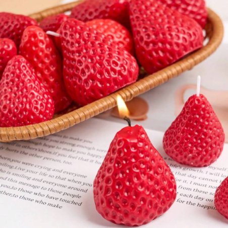 Haz velas o jabones con forma de fresa gracias a este molde en silicona. Realista, flexible y muy fácil de usar. - Cómo hacer Mo