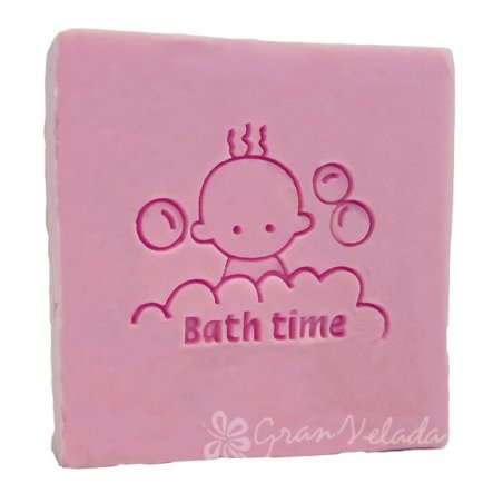 En Gran Velada puedes comprar sellos para jabones artesanales, como este modelo infantil "Bath Time" ¡Fáciles de usar! Amplio ca