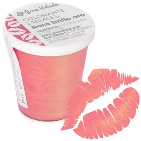 Corante labiais rosa glitter dourado