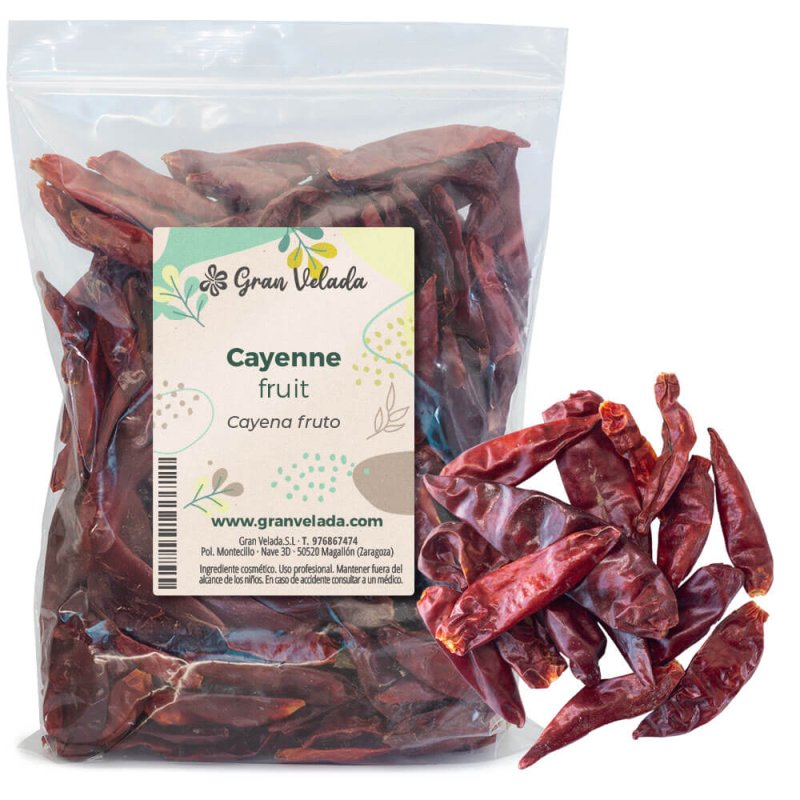 Cayena fruto para cosmética. Estimulante y activador, ideal para macerados en productos de masaje y cuidado corporal. ¡En Gran V