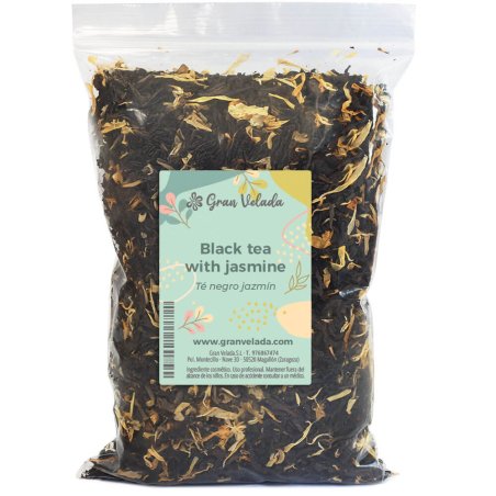 Té negro jazmín en hoja para cosmética. Antioxidante y revitalizante, ideal para infusiones y macerados. ¡Cómpralo en Gran Velad