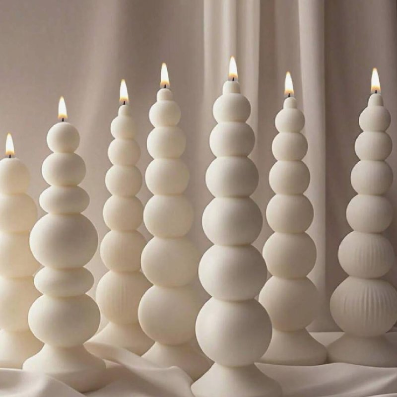 Haz velas decorativas modernas con este molde cilíndrico de esferas lisas y estriadas. Flexible, original y fácil de usar. - Cóm