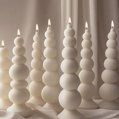 Haz velas decorativas modernas con este molde cilíndrico de esferas lisas y estriadas. Flexible, original y fácil de usar. - Cóm