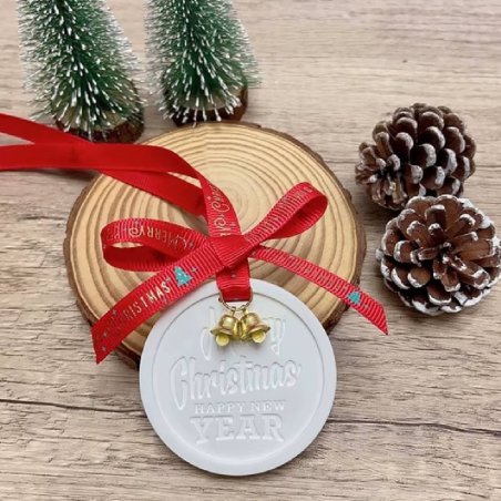 Molde de silicona Merry Christmas para hacer cerámica perfumada y adornos navideños. Flexible, detallado y fácil de desmoldar. ¡