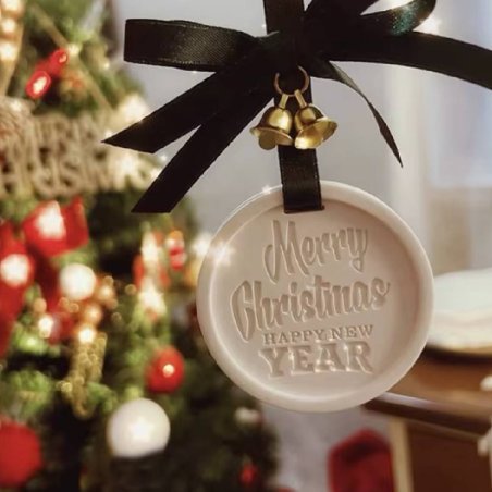 Molde de silicona Merry Christmas para hacer cerámica perfumada y adornos navideños. Flexible, detallado y fácil de desmoldar. ¡