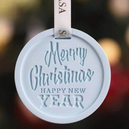 Molde de silicona Merry Christmas para hacer cerámica perfumada y adornos navideños. Flexible, detallado y fácil de desmoldar. ¡
