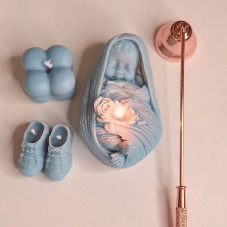 Haz jabones tiernos con el molde bebé acurrucado de Gran Velada. Silicona flexible, gran detalle y fácil desmoldado. Ideal para 