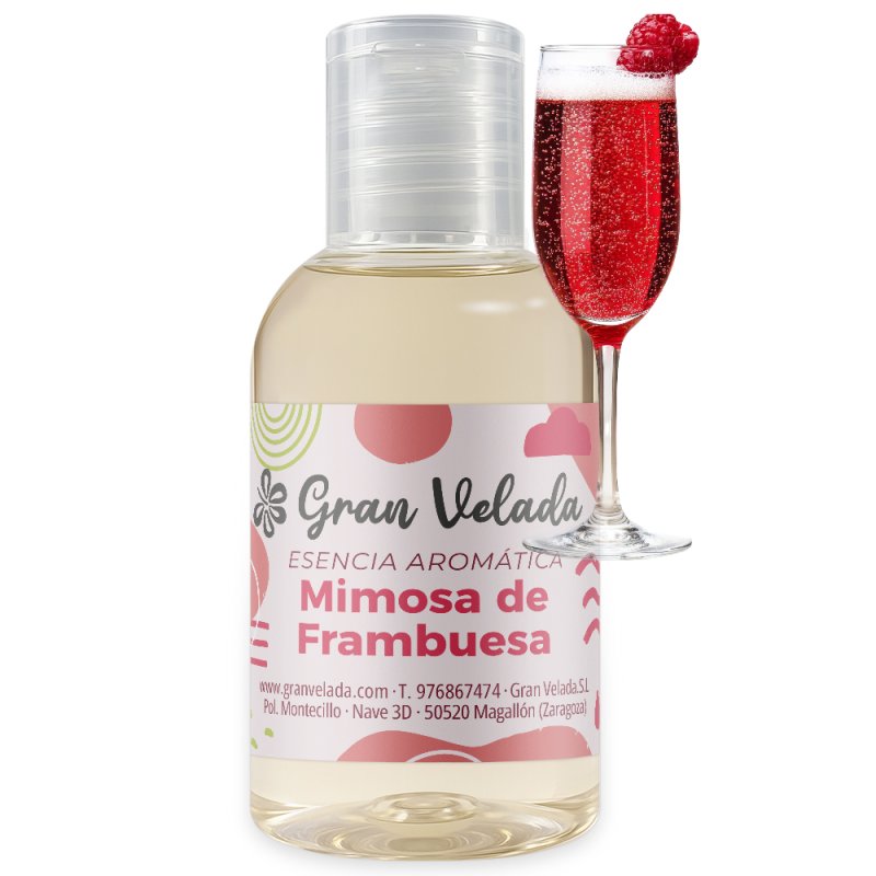 Esencia aromática mimosa de frambuesa. Fragancia frutal y chispeante para perfumes, velas y más. ¡Aromatiza tus creaciones! Comp