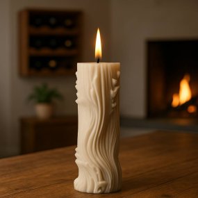 Moule pour bougie cierge décoré