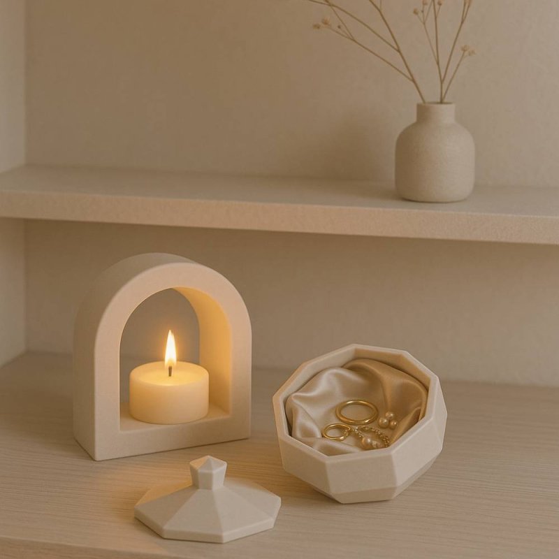 Molde de silicona para recipientes octogonales con tapa. Ideal para hacer velas, joyeros o cajas con estilo geométrico. - Cómo h