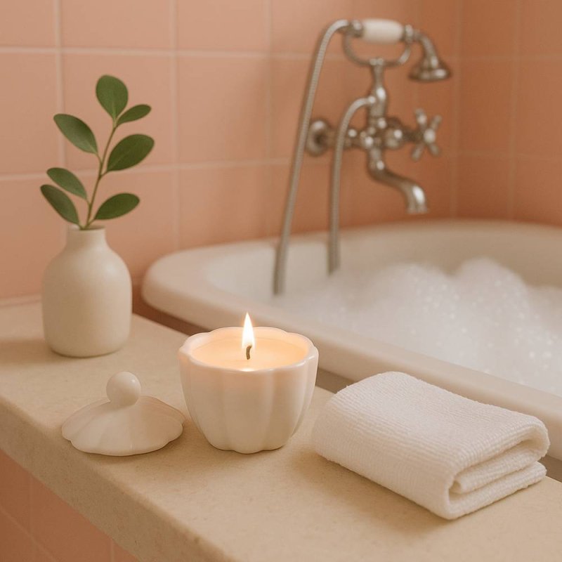 Molde de silicona con tapa en forma de flor. Ideal para cemento, escayola o resina. Perfecto para hacer velas decorativas y joye