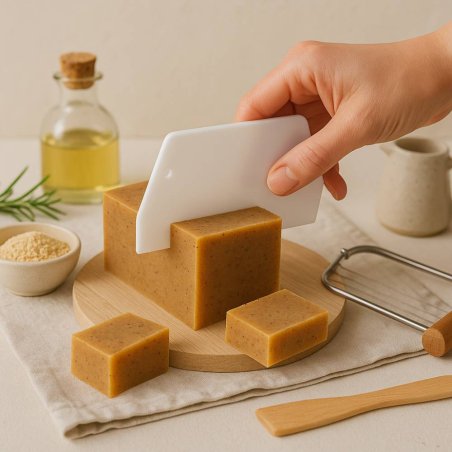 Compra cortador de jabón de plástico en Gran Velada. Ligero, ergonómico y preciso, ideal para cortes limpios en jabones artesana