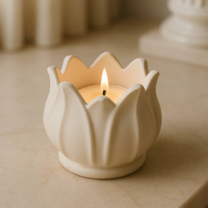 Haz recipientes para velas con el molde tulipán de Gran Velada. Silicona flexible, fácil de desmoldar, ideal para cemento, resin