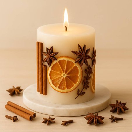 Compra rodajas de naranja deshidratada en Gran Velada, con aroma cítrico y propiedades antioxidantes. Ideal para velas, jabones 