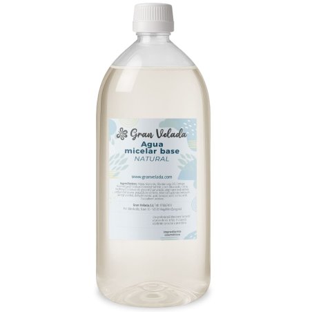 Compra agua micelar base natural al por mayor en Gran Velada. Neutra y personalizable, apta para todo tipo de pieles. Fácil de e