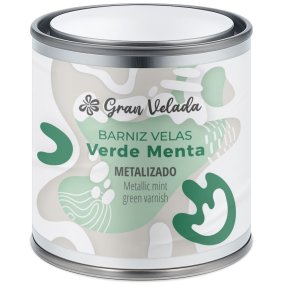 Vernis vert menthe métallisé pour bougies