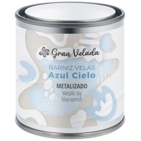 Vernis bleu ciel métallisé pour bougies