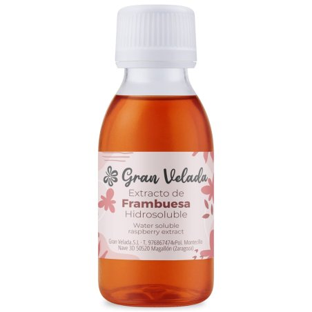 Compra Extracto hidrosoluble de frambuesa en Gran Velada. Calma, tonifica y suaviza pieles sensibles o apagadas. Ideal para tóni