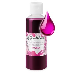 Tinte fucsia sales y bombas de baño