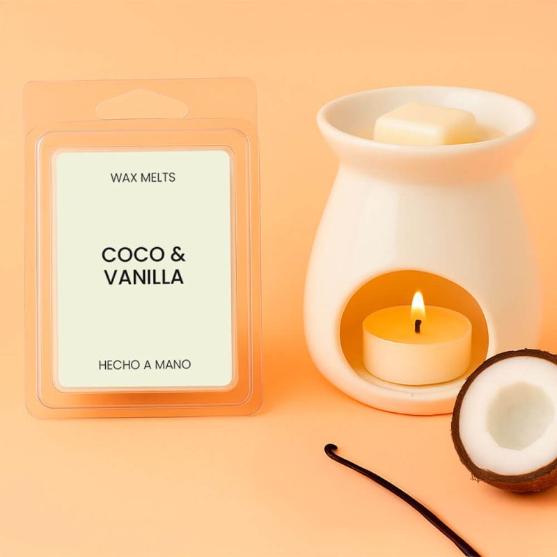 Compra etiquetas para wax melts en Gran Velada. Personalizables, resistentes y elegantes. Ideales para dar un toque profesional 