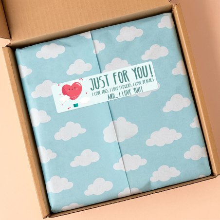 En Gran Velada puedes comprar pegatinas para packaging, como este modelo just for you. Amplia variedad. Venta por mayor y menor.