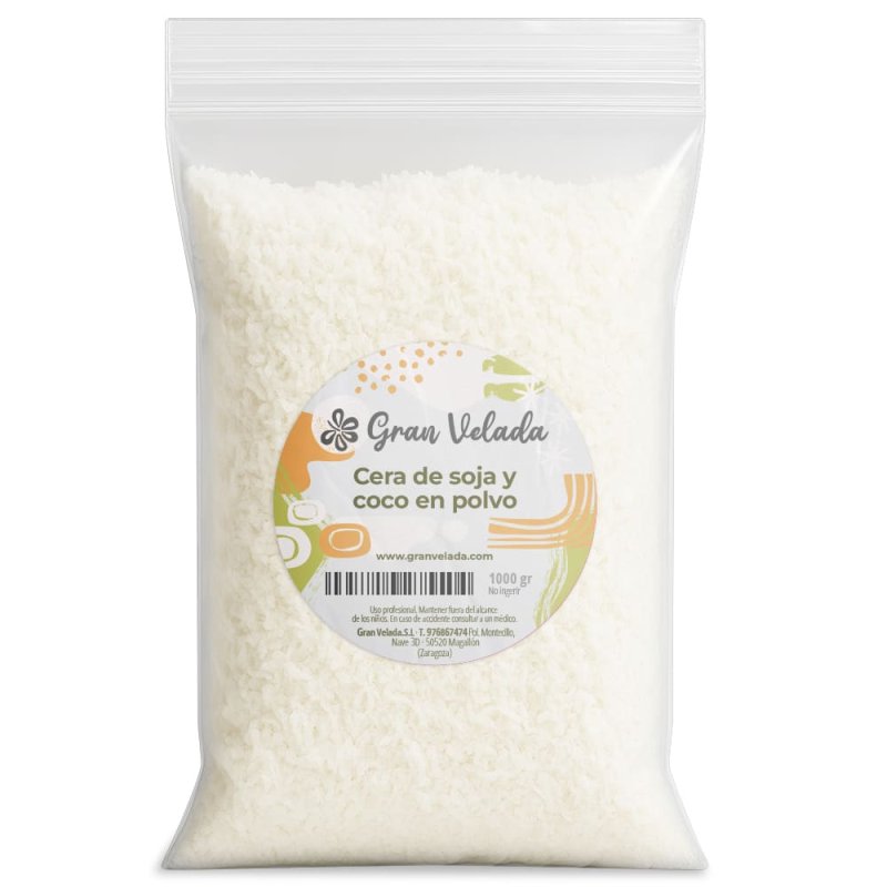 Venta al por mayor de cera de soja y coco en polvo. ¡Calidad y buen precio! Es natural y vegana, ideal para velas y cera perfuma
