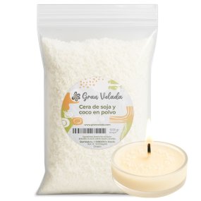 Cire de soja et noix de coco en poudre