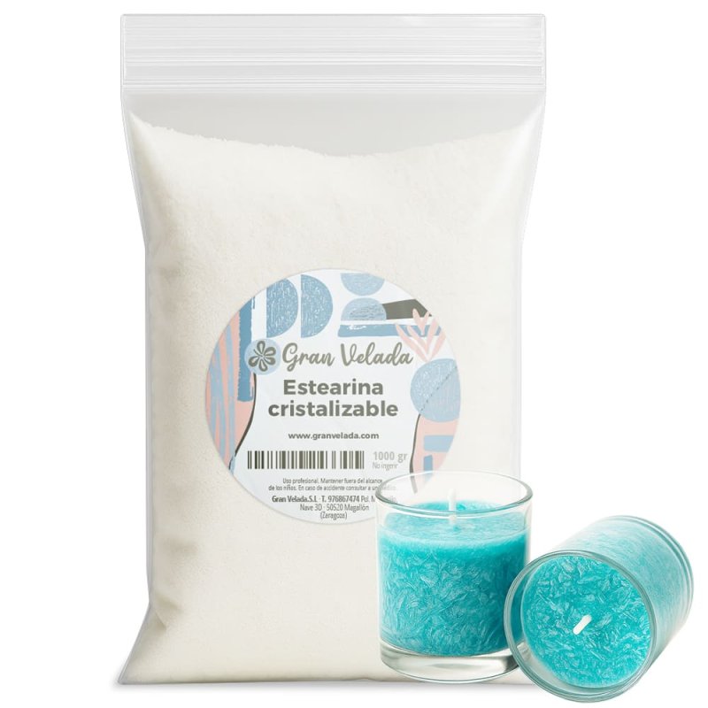 Venta de estearina, 100% vegetal y muy economica, especial para hacer velas cristalizadas. ¡Aprovecha el envase ahorro y compra 