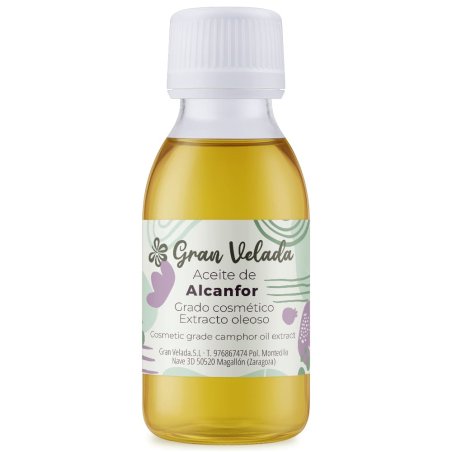 Aceite de alcanfor, extracto oleoso refrescante y tonificante, ideal para cremas, bálsamos y aceites de masaje. ¡Descúbrelo en G