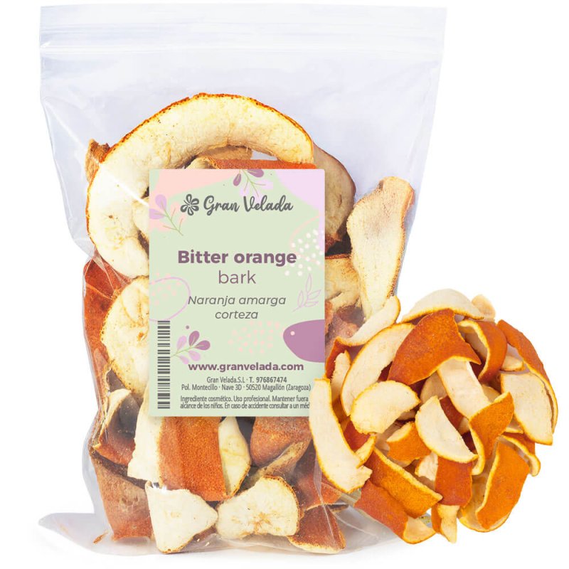 Corteza de naranja amarga seca. Perfecta en cosmética natural para pieles grasas o apagadas, con propiedades tonificantes. - Cóm