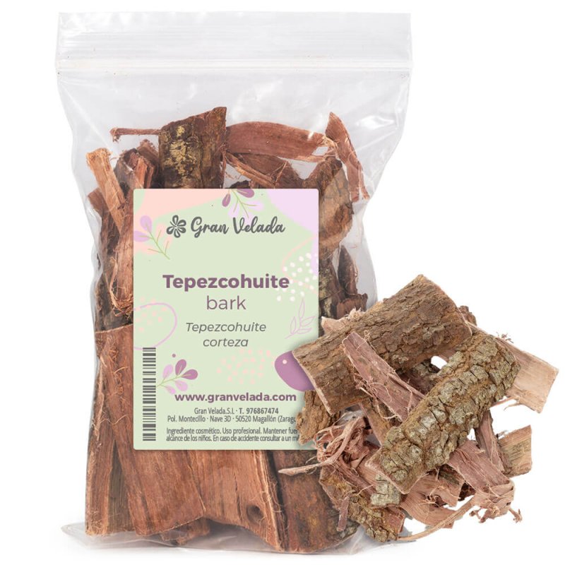 Tepezcohuite corteza seca. Ingrediente natural regenerador y antioxidante, ideal para cremas y mascarillas que mejoran cicatrice
