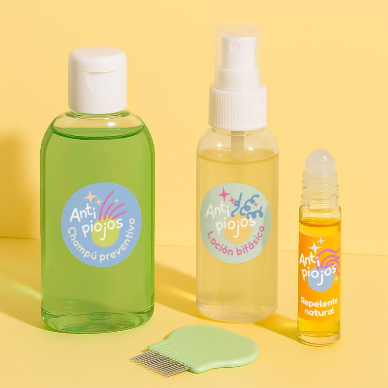 Set para hacer antipiojos natural. Incluye ingredientes y envases para champú, loción y roll-on. ¡Hazlo en casa con Gran Velada!