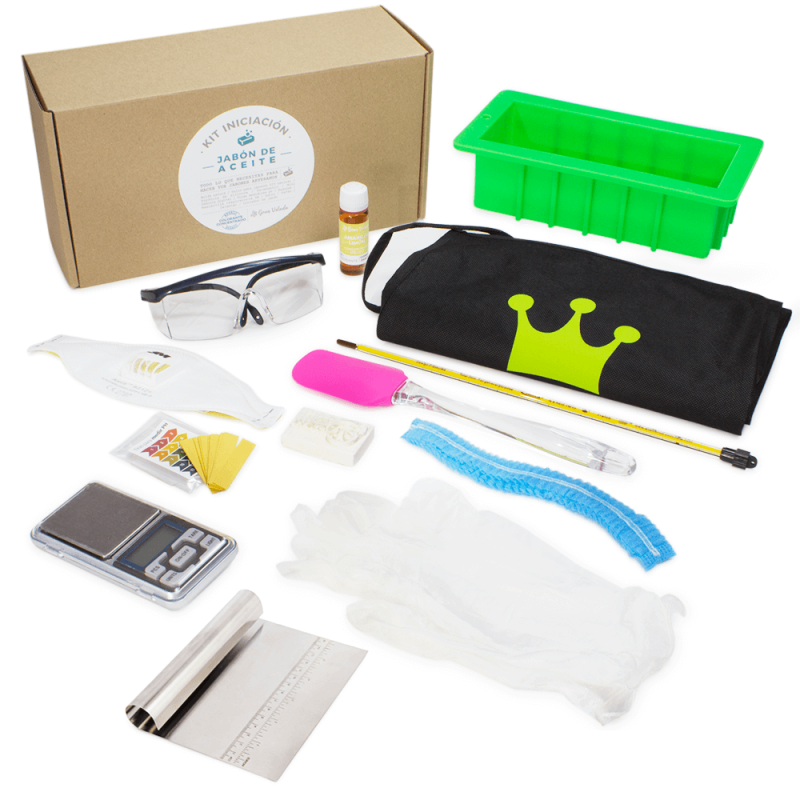 En Gran Velada puedes comprar este kit de iniciación a los jabones de aceite, con los utensilios básicos que no te pueden faltar