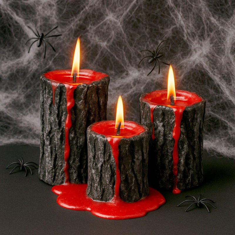 Descubre Kit como hacer velas sangrientas en Gran Velada. Incluye materiales e instrucciones para un Halloween creativo y espelu