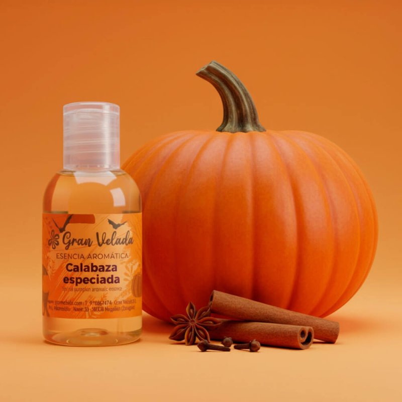 Descubre Esencia aromática de calabaza especiada en Gran Velada. Aroma dulce y cálido con toques florales y especiados. Ideal pa