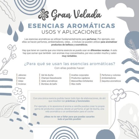 Venta online de esencias aromáticas para hacer cosmética, velas y jabones. Esta tiene un intenso olor a nardos. Venta a granel, 