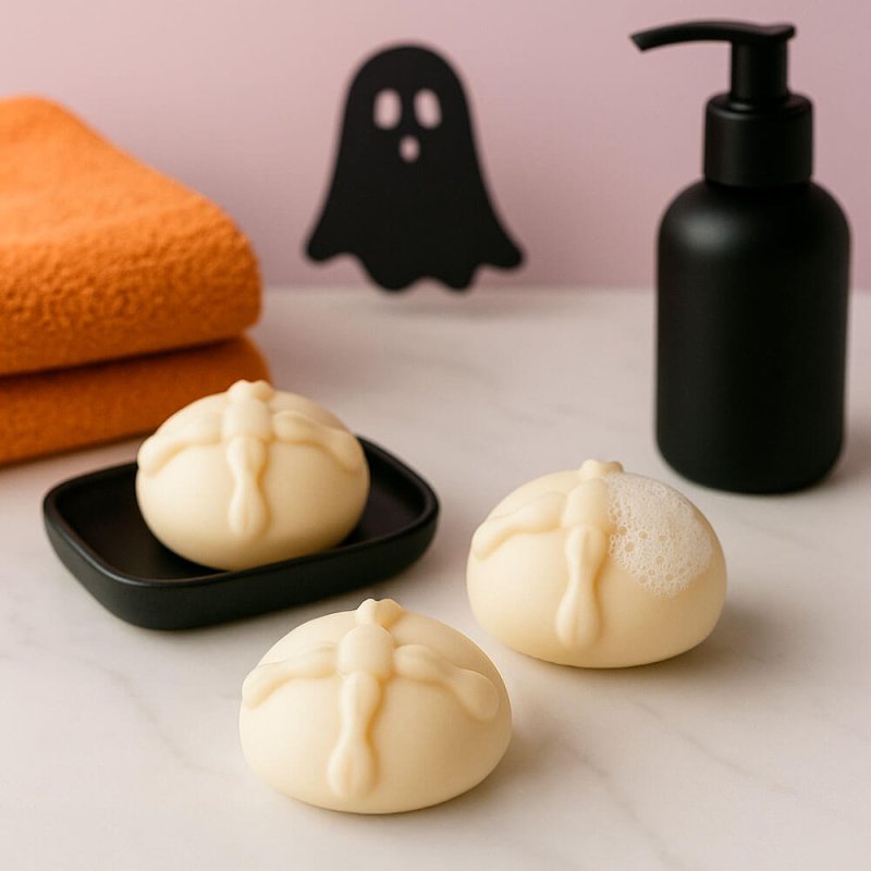 Molde de silicona con dos cavidades para hacer jabones inspirados en el Día de Muertos. Flexible, reutilizable y fácil de usar. 
