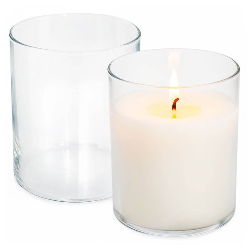 Descubre el vaso para velas premium de 360 ml. Ideal para velas aromáticas y decorativas. Cristal resistente al calor y diseño s