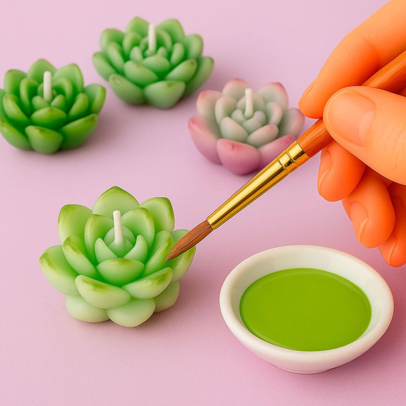 En Gran Velada puedes comprar pintura para velas, como esta en color verde pistacho. Amplia paleta de colores. ¡Fáciles de usar!