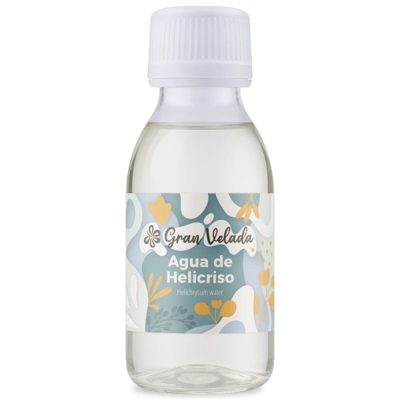 Antioxidante y calmante, este hidrolato de helicriso aporta confort a piel y cabello. Ideal en tónicos, brumas, lociones y fórmu