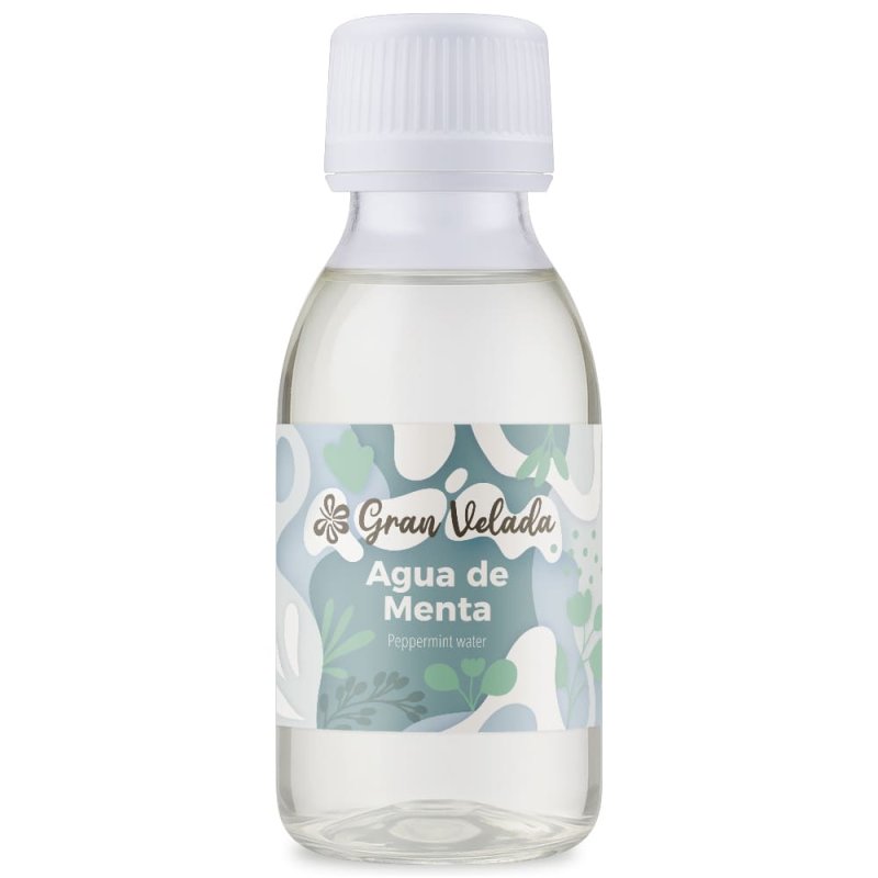 Fresca y purificante, el agua de menta aporta confort a piel y cuero cabelludo. Ideal para tónicos, brumas, lociones y fórmulas 