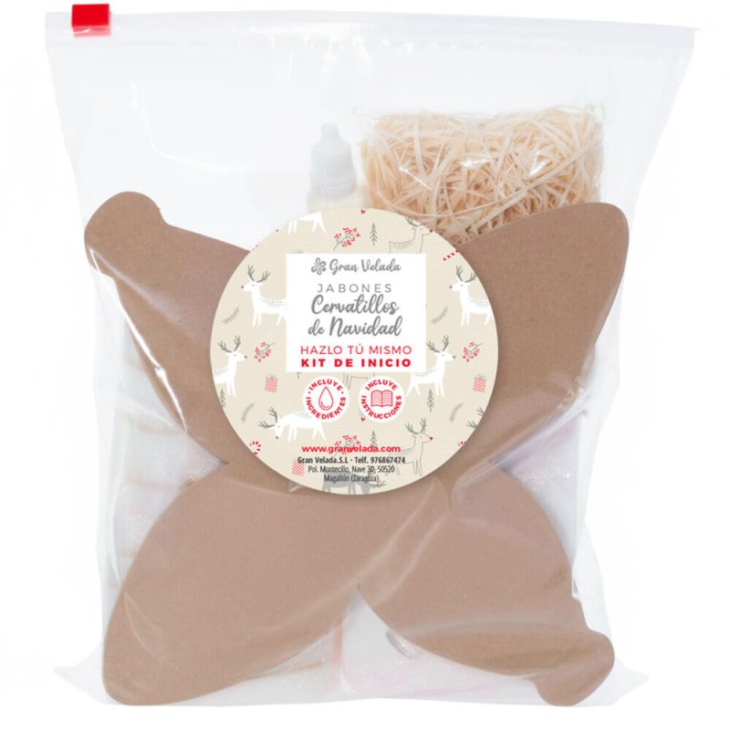 Crea jabones navideños con forma de cervatillo. Incluye materiales e instrucciones paso a paso. Ideal para regalos DIY y detalle