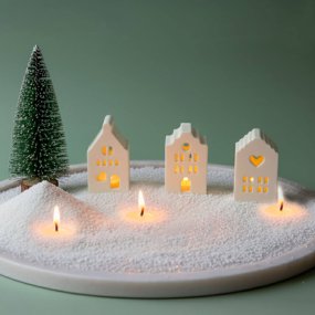Molde 4 casitas navideñas