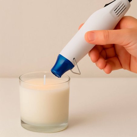 Pistola térmica de cerámica ideal para hacer velas. Alisa, elimina burbujas y calienta vasos con precisión. Ligera, práctica y f
